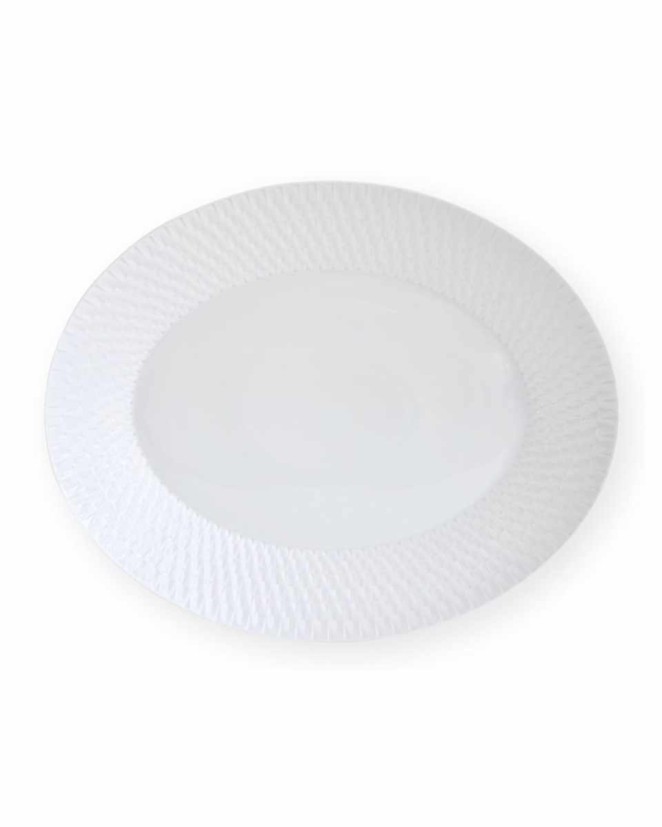Twist White Oval Platter, 15"