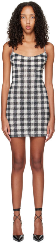 Miaou Black & Off-White Anya Minidress