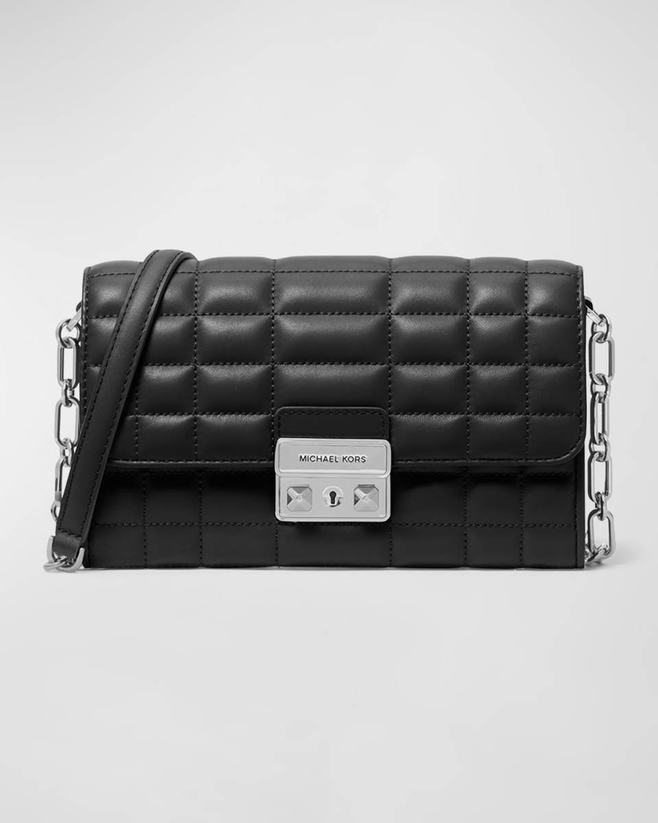 Tribeca Large Quilted Leather Wallet on Chain