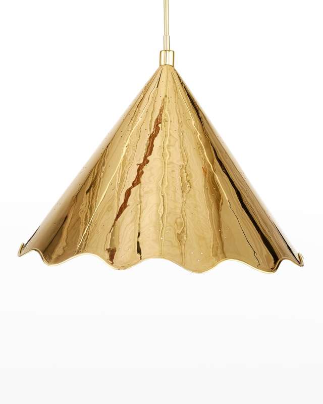 Brass Ripple 26" Large Pendant Light