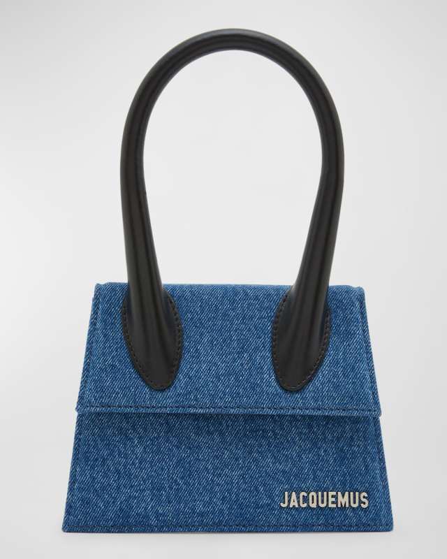 Le Chiquito Moyen Denim Top-Handle Bag