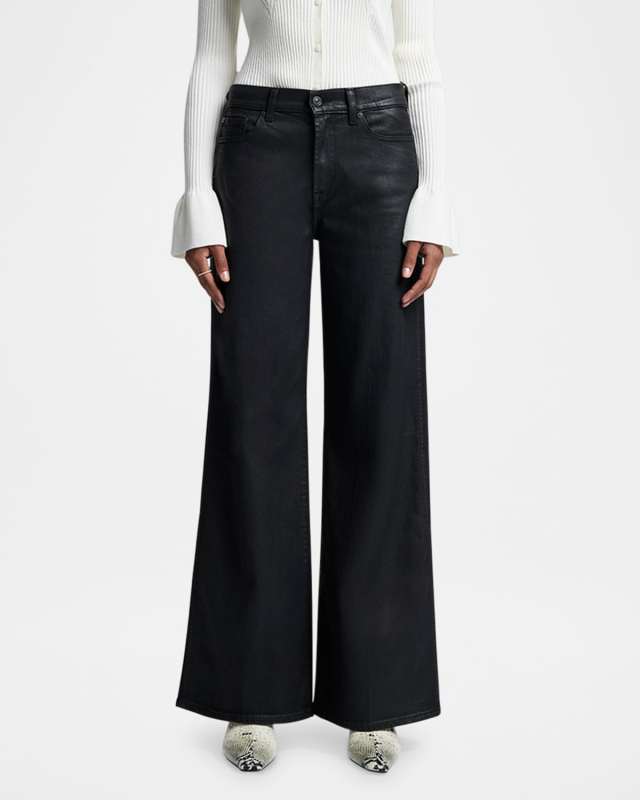 Lotta Coated Wide-Leg Jeans