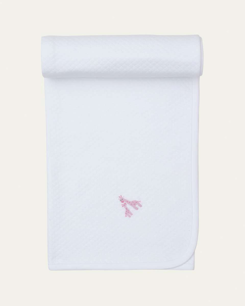 Girl's Premier Giraffe Glee Hand Embroidered Blanket