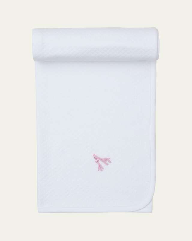 Girl's Premier Giraffe Glee Hand Embroidered Blanket
