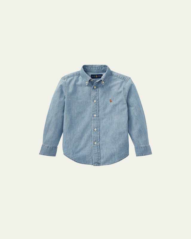 Boy's Woven Chambray Shirt, Size 2-3