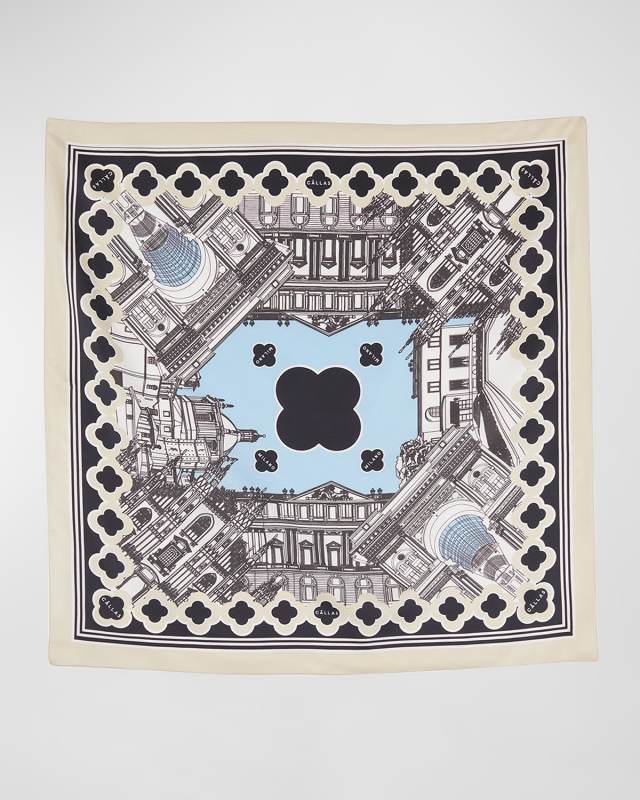 Printed Silk Twill Scarf