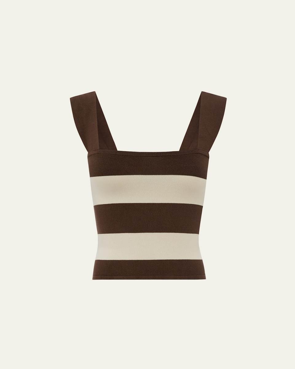 Theo Stripe Knit Square-Neck Cami