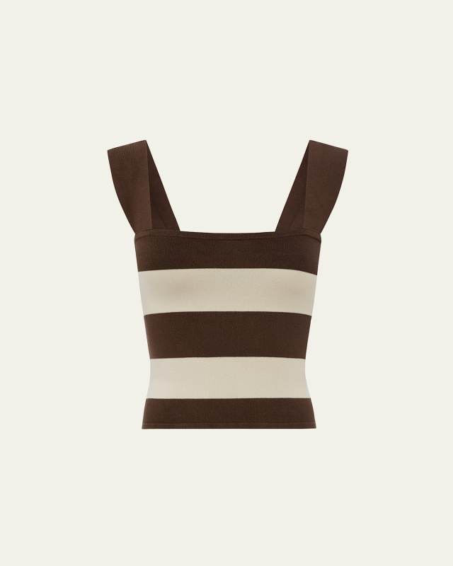 Theo Stripe Knit Square-Neck Cami