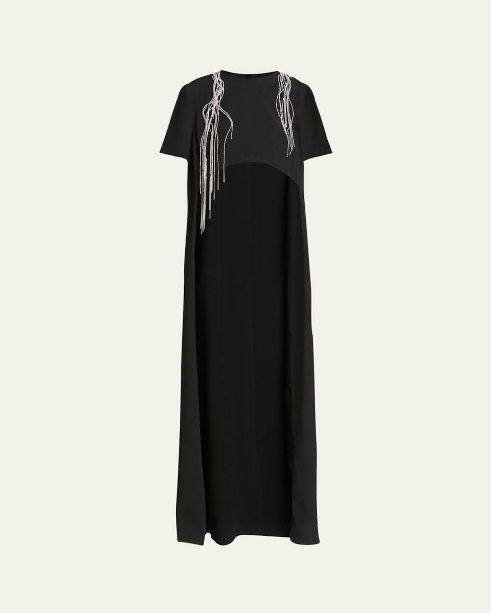 Cecily Crystal Embellished Cape Shirt