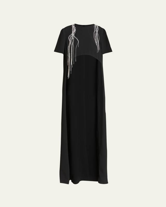 Cecily Crystal Embellished Cape Shirt