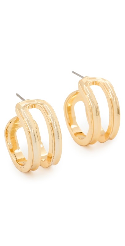 Roxanne Assoulin The Open Hoops Shiny Gold/Emerald