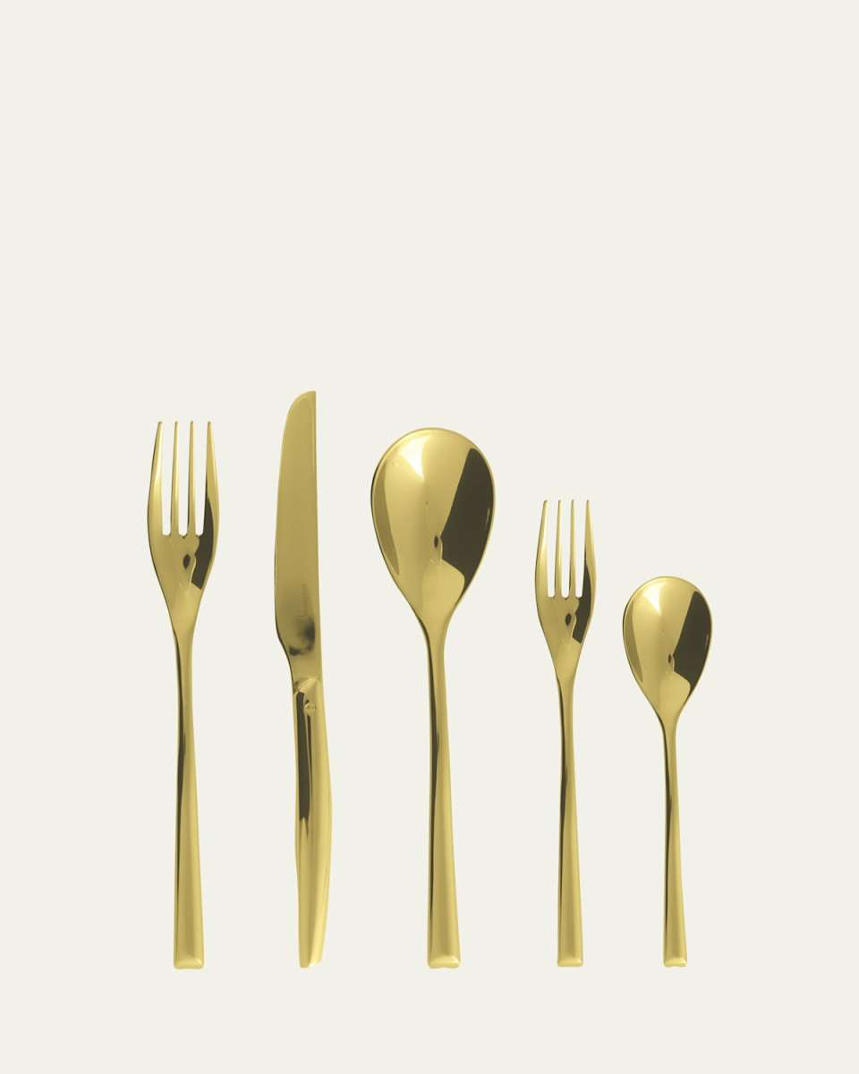 H-Art Matte Golden 5-Piece Flatware Place Setting