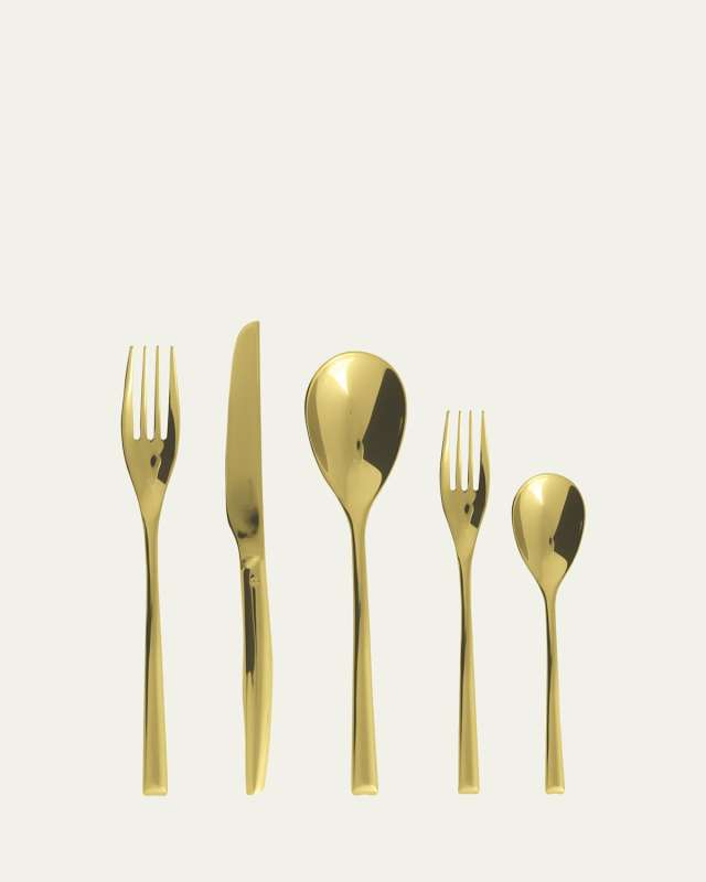 H-Art Matte Golden 5-Piece Flatware Place Setting