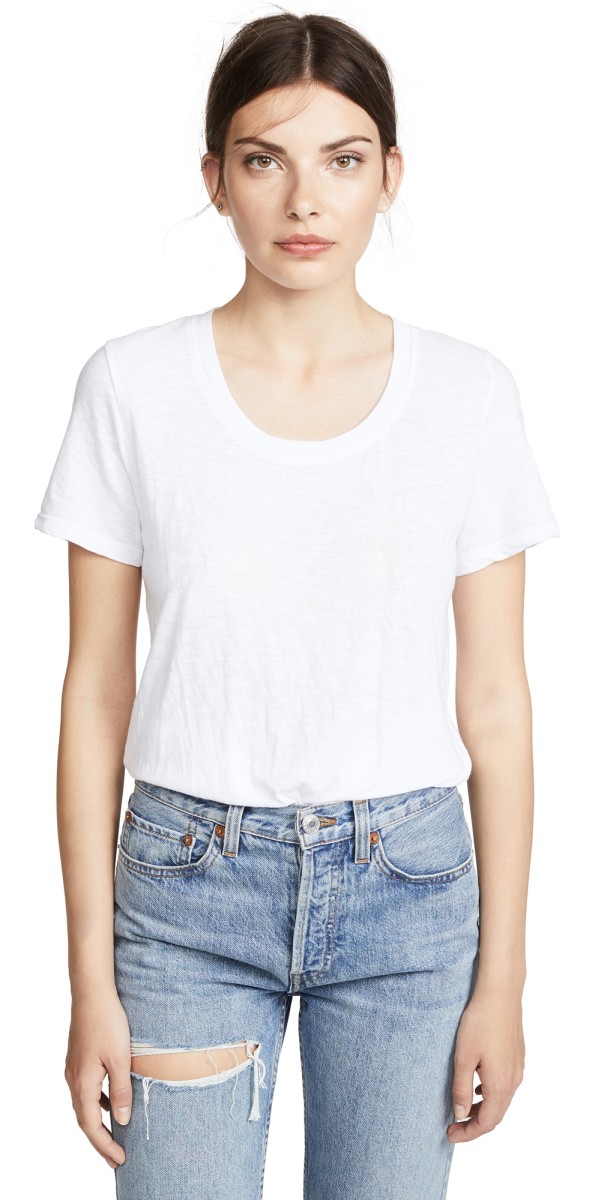 MONROW Oversize Crew Neck Tee White