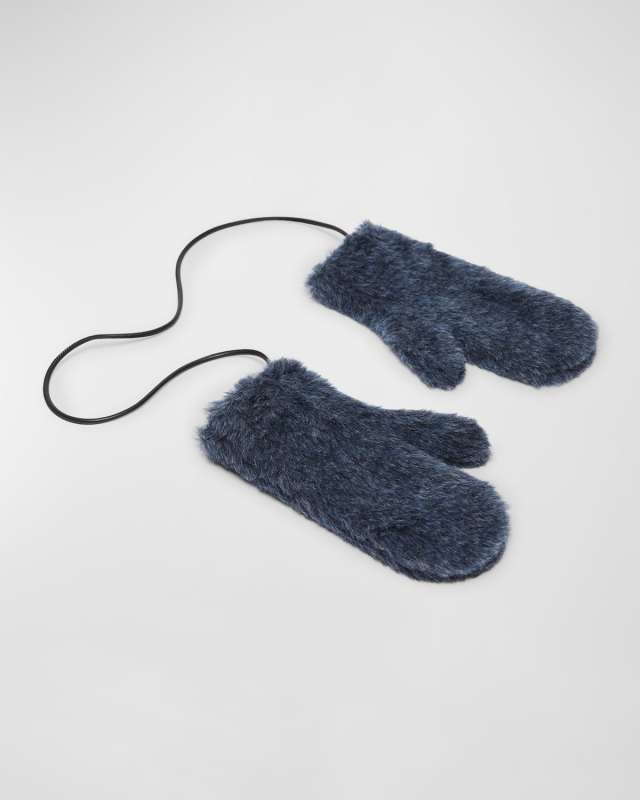 Ombrato Camel Wool Silk Mittens