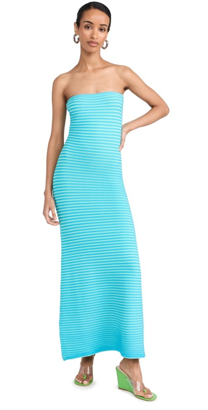 The Wolf Gang Sunmor Knit Maxi Dress Aqua