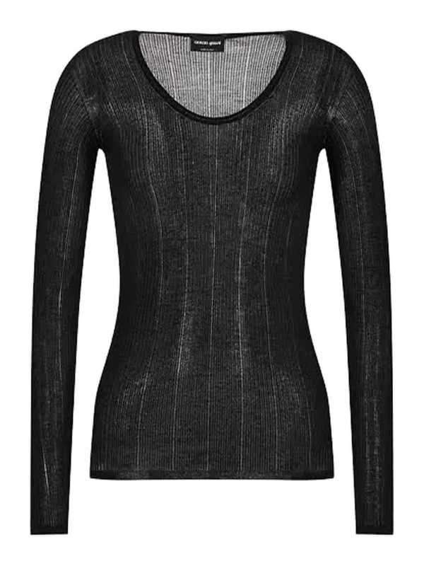Giorgio Armani Pull Col Bateau - Noir