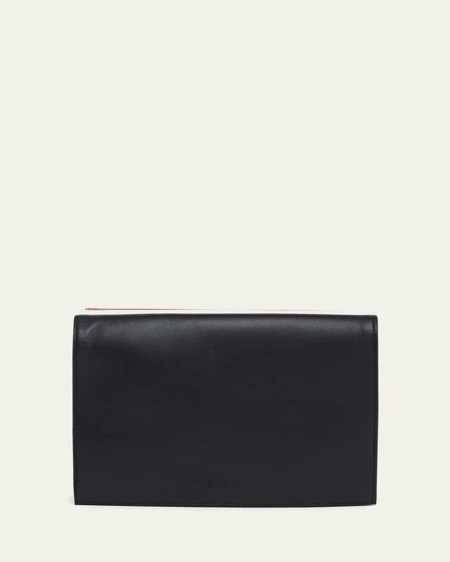 Trio Flap Leather Shoulder Bag