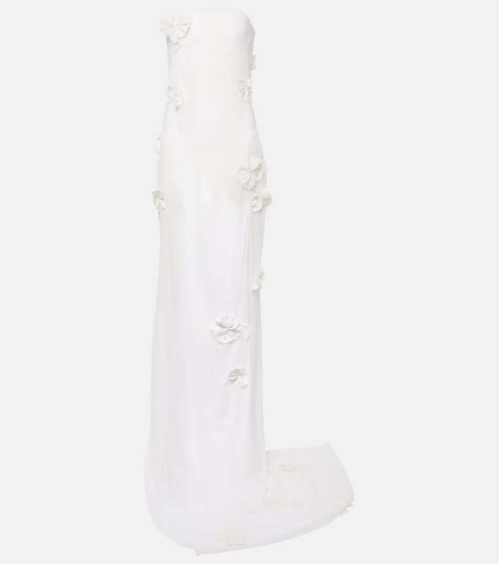 Jacquemus Embroidered silk-blend mousseline maxi dress