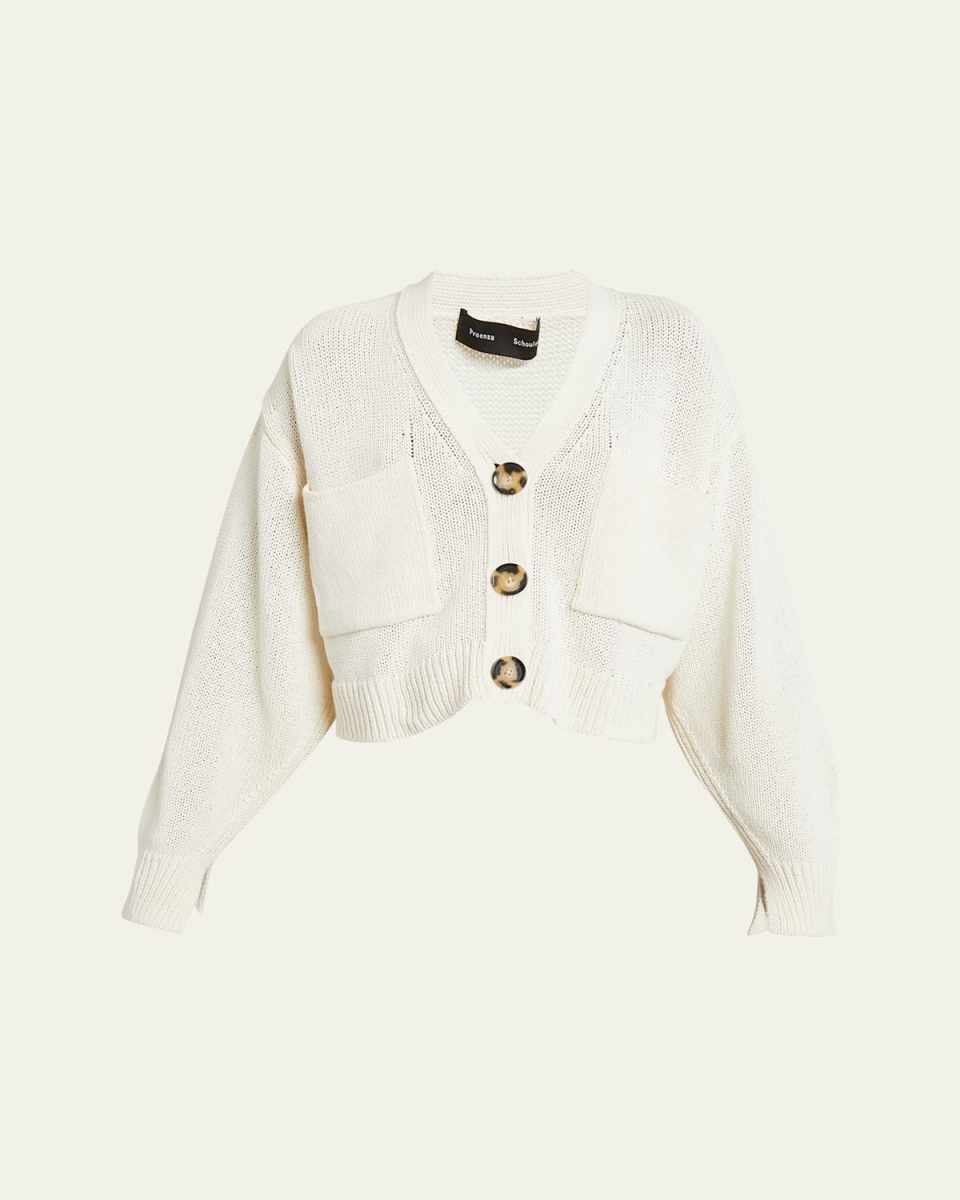 Sofia Crop Cotton Knit Cardigan
