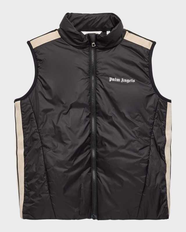 Boy's Logo Embroidered Lightweight Puffer Vest, Size 6-12
