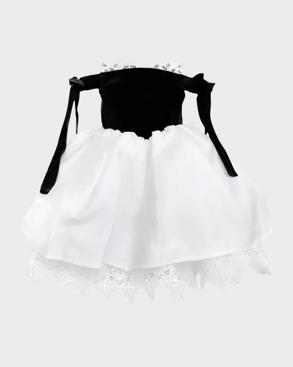 Girl's Audrey Two-Tone Velvet & Sateen Dress, Size 12M-8