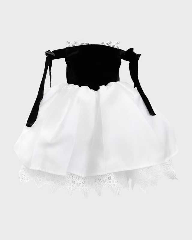 Girl's Audrey Two-Tone Velvet & Sateen Dress, Size 12M-8