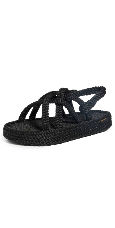 BOHONOMAD Bodrum Rope Platform Sandals Black