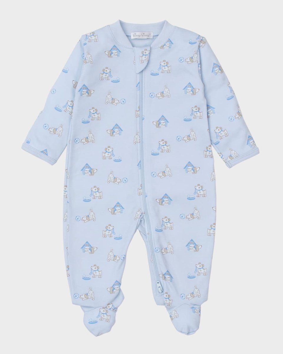 Boy's Pups in Action Zip Up Footie, Size Newborn-9M