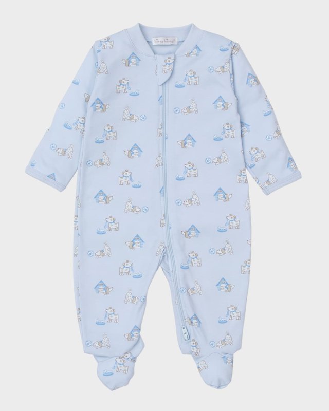 Boy's Pups in Action Zip Up Footie, Size Newborn-9M