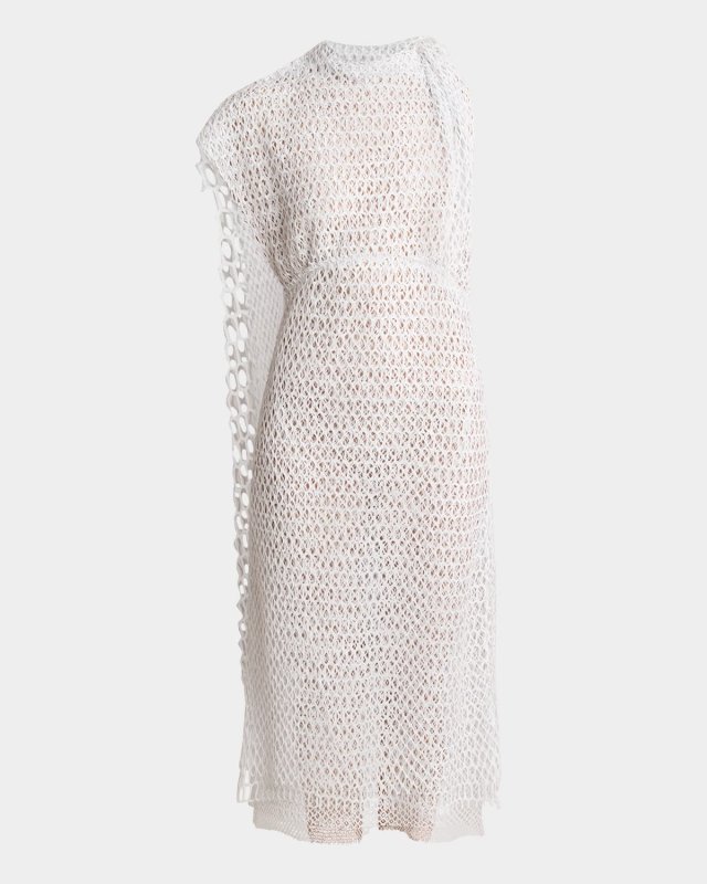 Maude Geometric Lace Cape Midi Dress