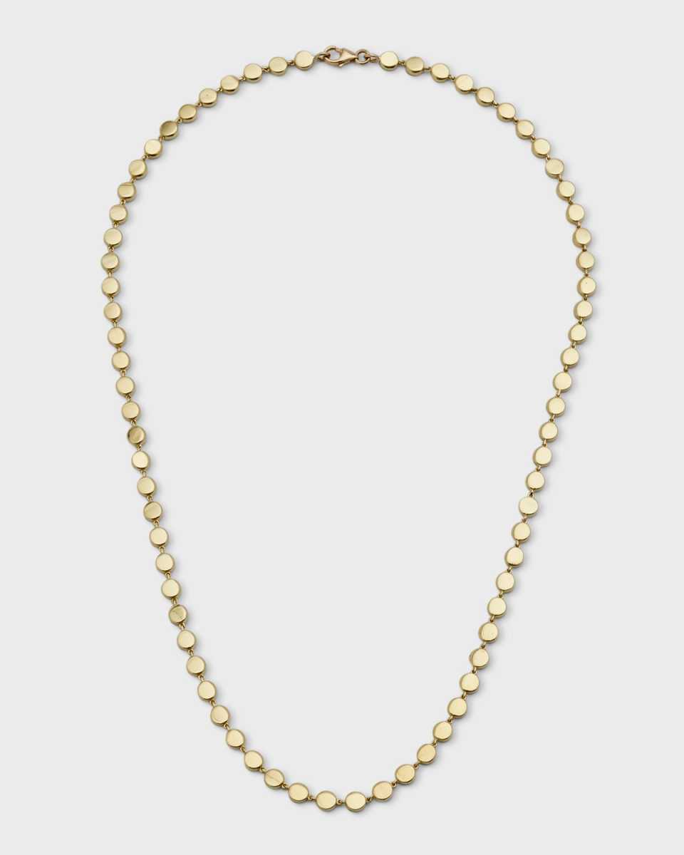 Yellow Gold Circle-Link Necklace, 15"L