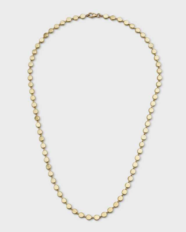 Yellow Gold Circle-Link Necklace, 15"L