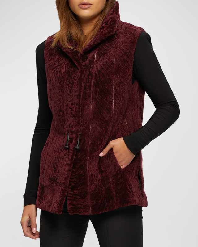 Reversible Lamb Shearling Taffeta Vest