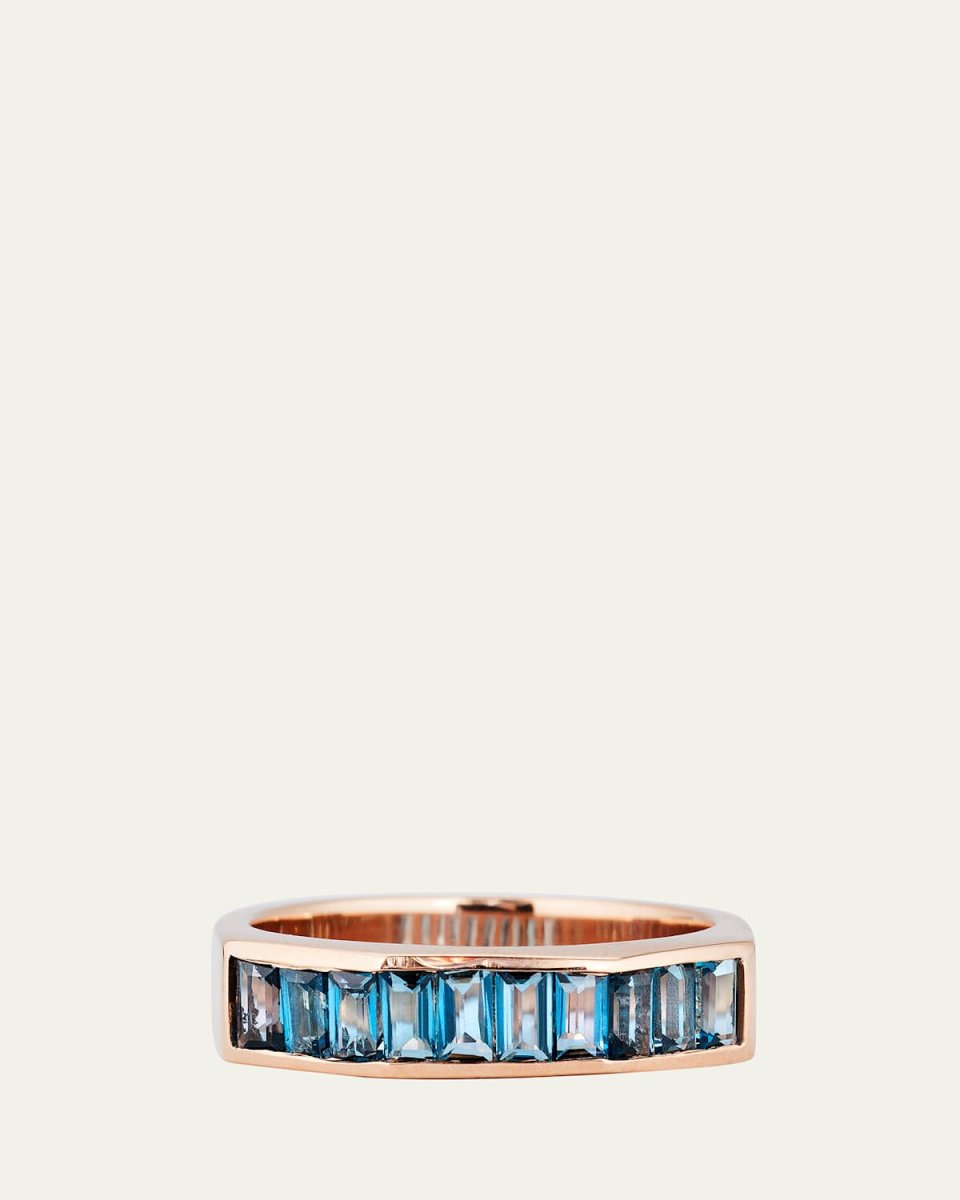 14k Rose Gold Otto Blue Topaz Ring