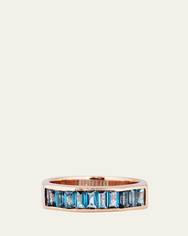 14k Rose Gold Otto Blue Topaz Ring