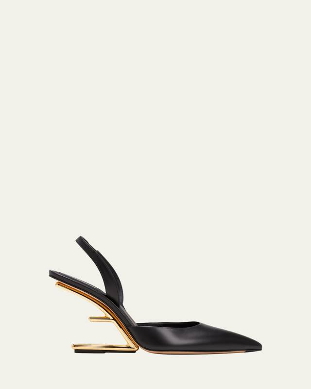 Vitello Leather Slingback Pumps
