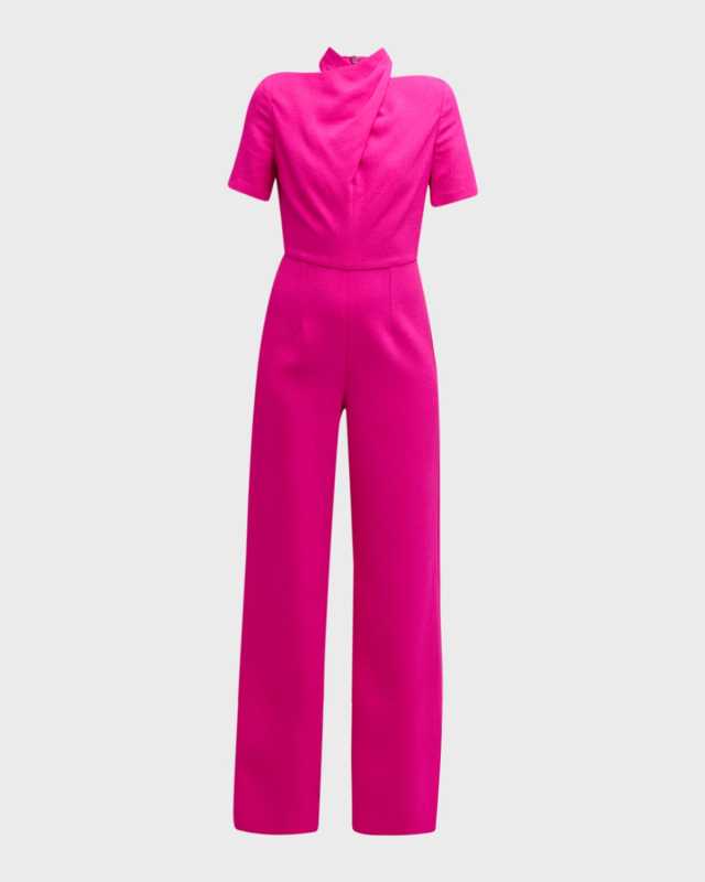 Mercer Mock-Neck Cutout Crepe Jumpsuit