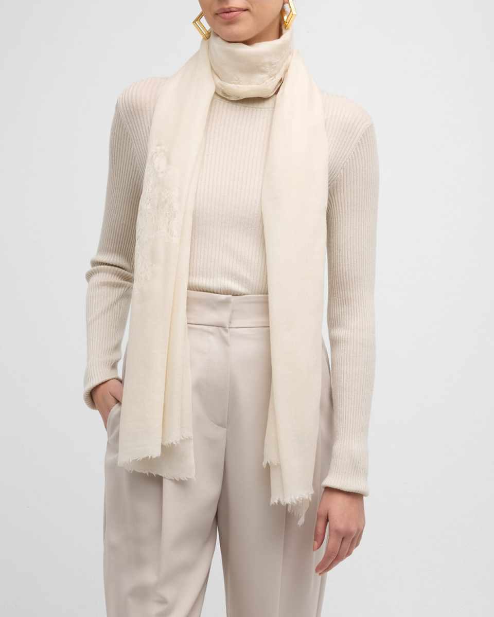 Lace Cashmere & Silk Evening Wrap