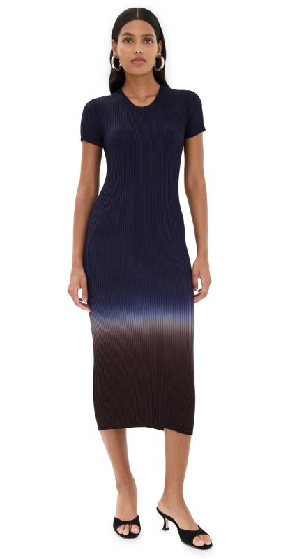STAUD Colleen Dress Twilight Dip Dye