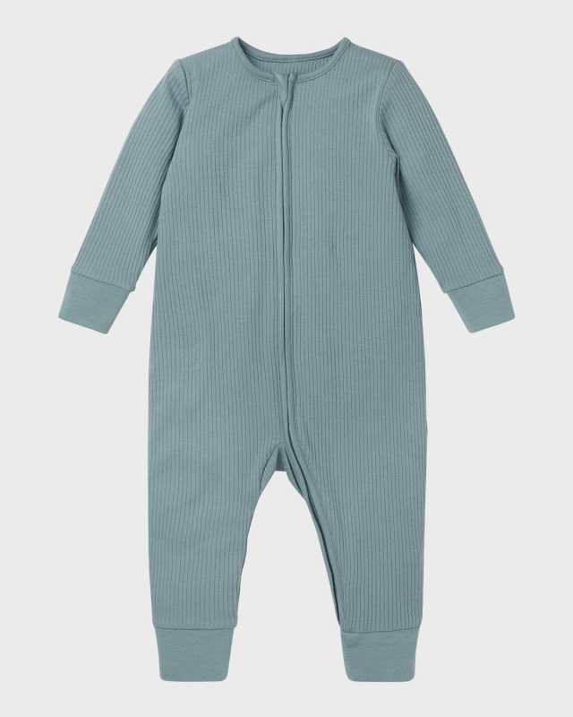 Kid's Ribbed Zip Coverall, Size 9M-24