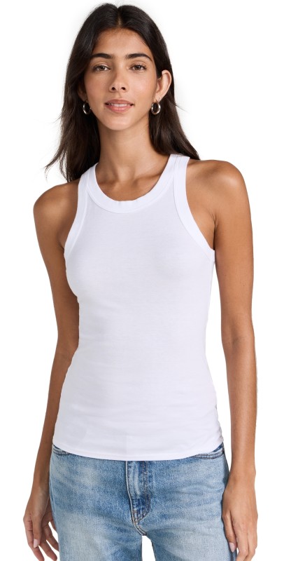 Enza Costa Supima Cotton Bold Sheath Tank Black