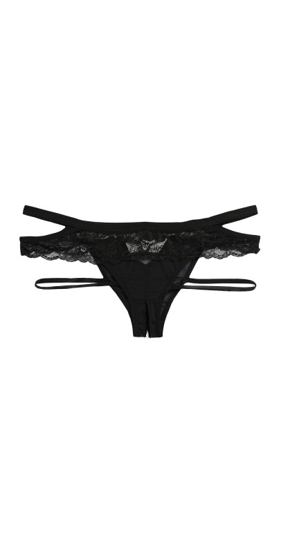 Honeydew Intimates Lucy Elastic & Lace Panties Black