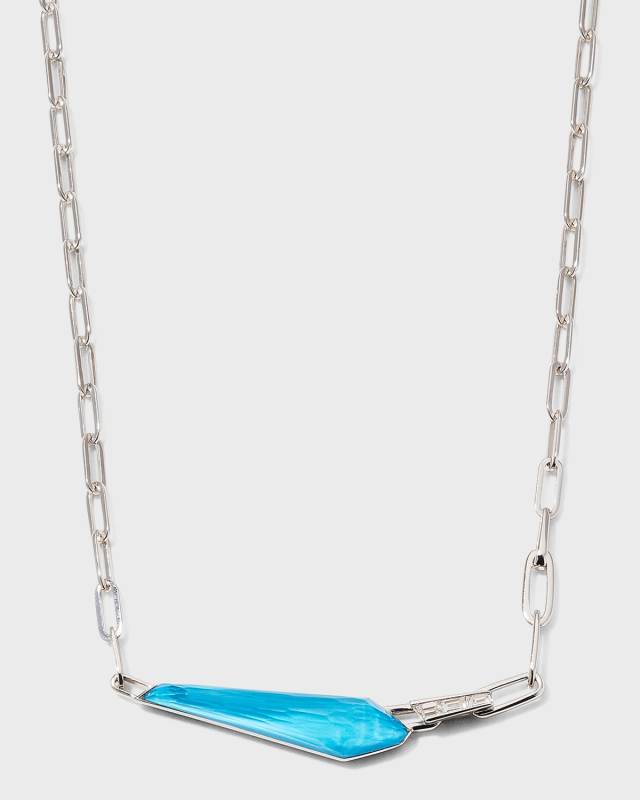 Slimline Shard Linked Choker with Turquoise Clear Quartz