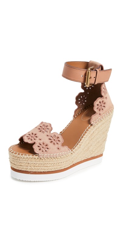 See by Chloe Glyn Wedge Espadrilles Cipria