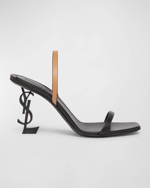 Opyum Bicolor YSL-Heel Slide Sandals