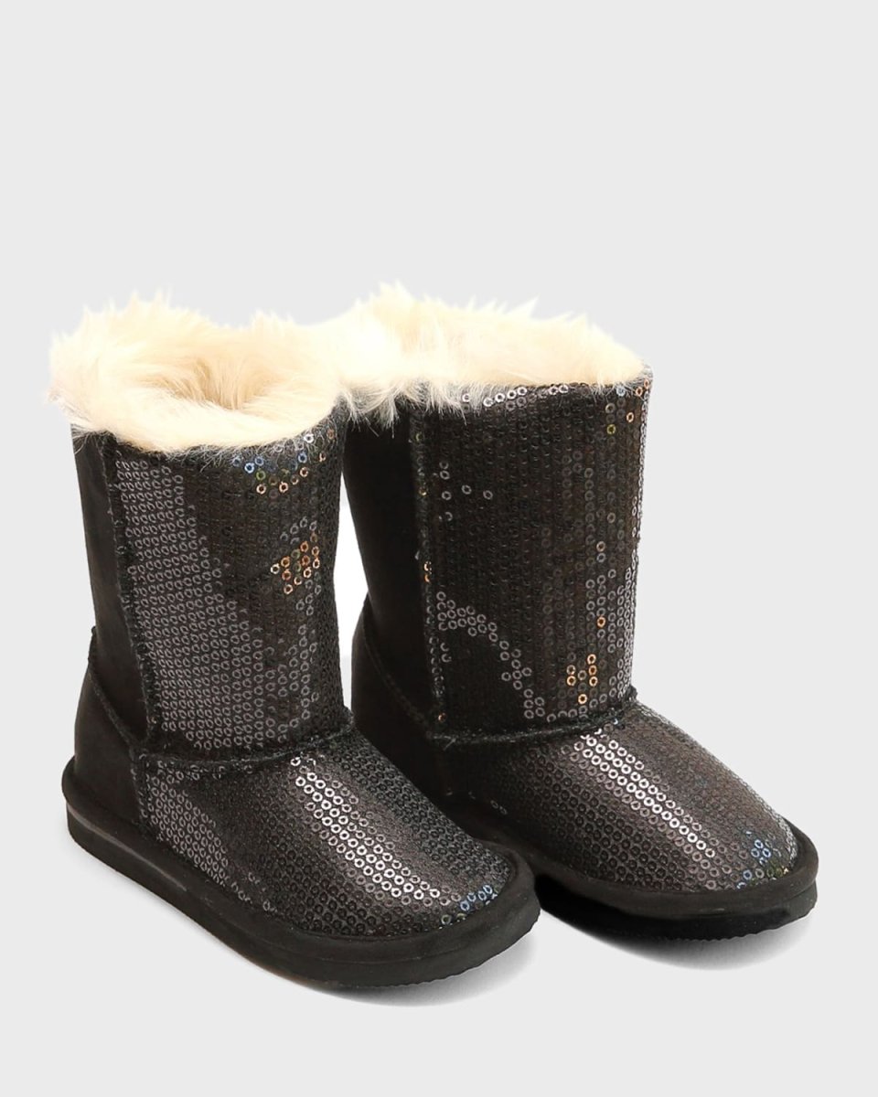 Carol Sequin Boots w/ Faux-Fur Lining, Baby/Toddler/Kids