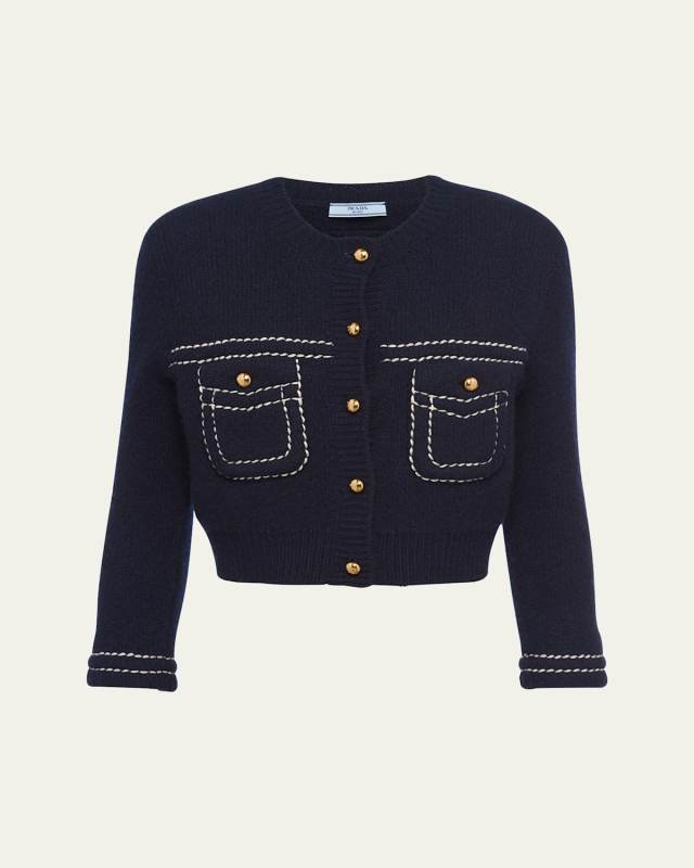 Impunture Cropped Cashmere Cardigan