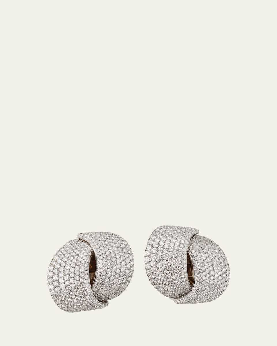 White Gold White Diamond 10.65tcw Earclips