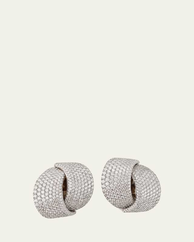 White Gold White Diamond 10.65tcw Earclips